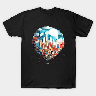 Air Ballon Discovery Travel Landscape Beauty Skyline T-Shirt